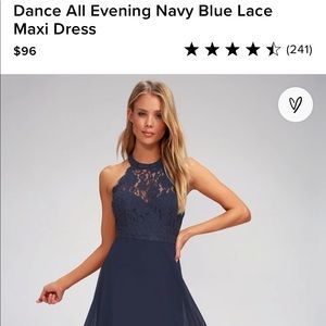Lulus Dance All Evening Navy Blue Lace Maxi Dress